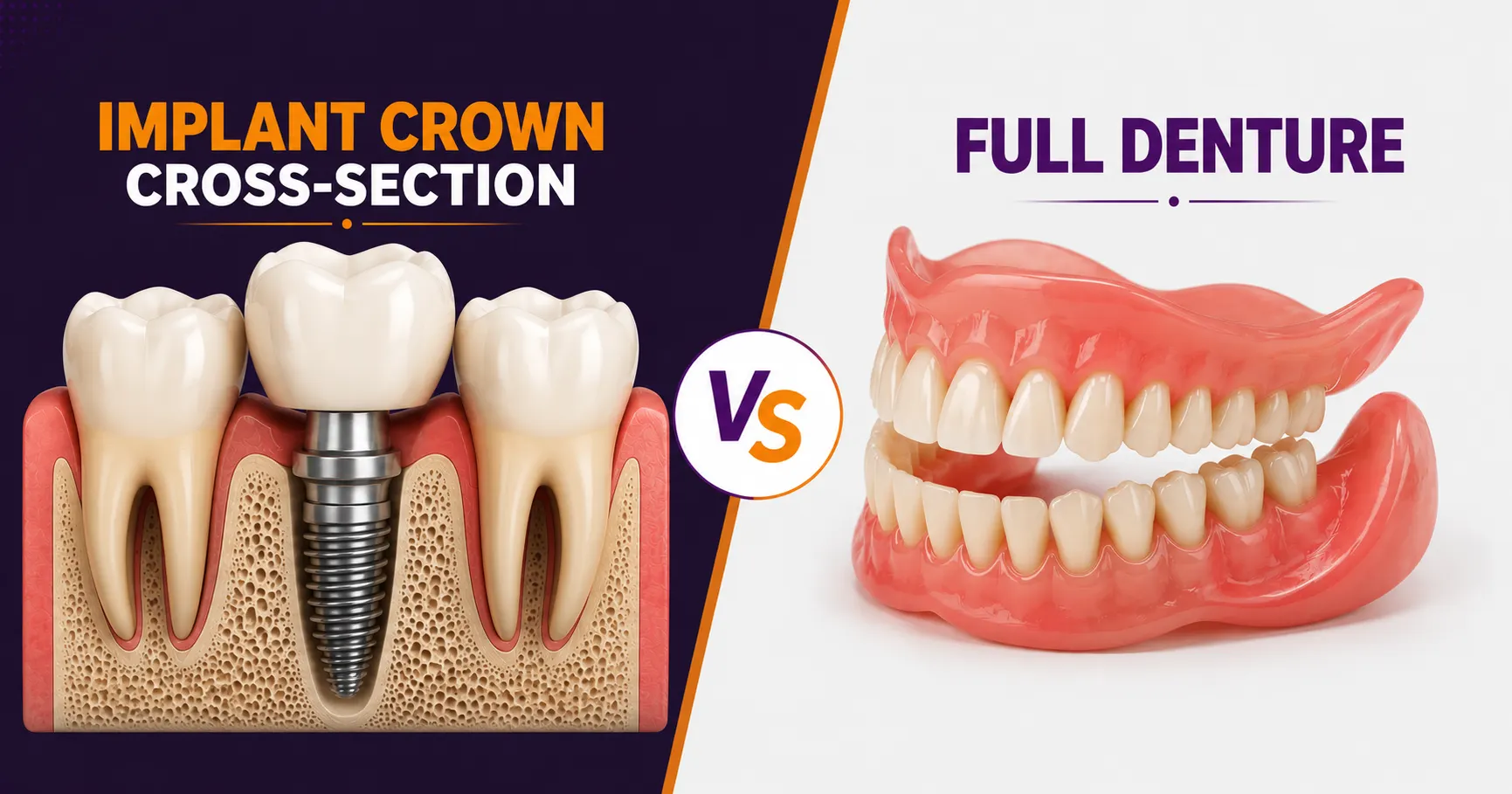 Dental implants vs dentures compare